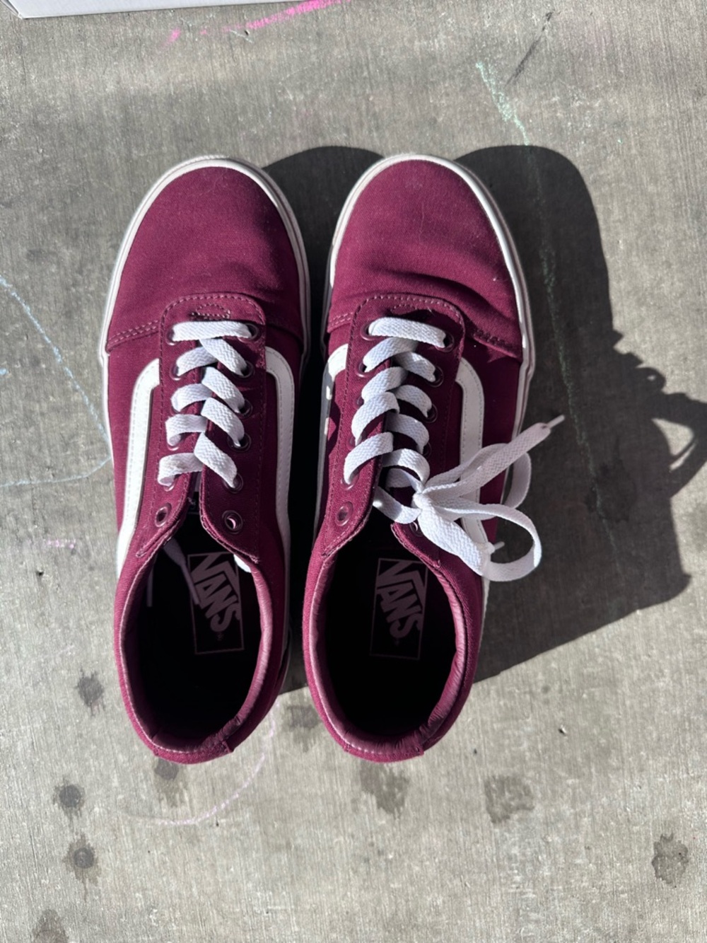 Vans Old Skool Sneakers - Maroon with White Stripe
